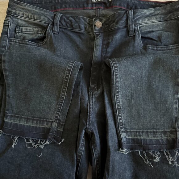 Ms. Cello Women's 18 Black Raw Hem Distressed Jeans - Picture 4 of 7